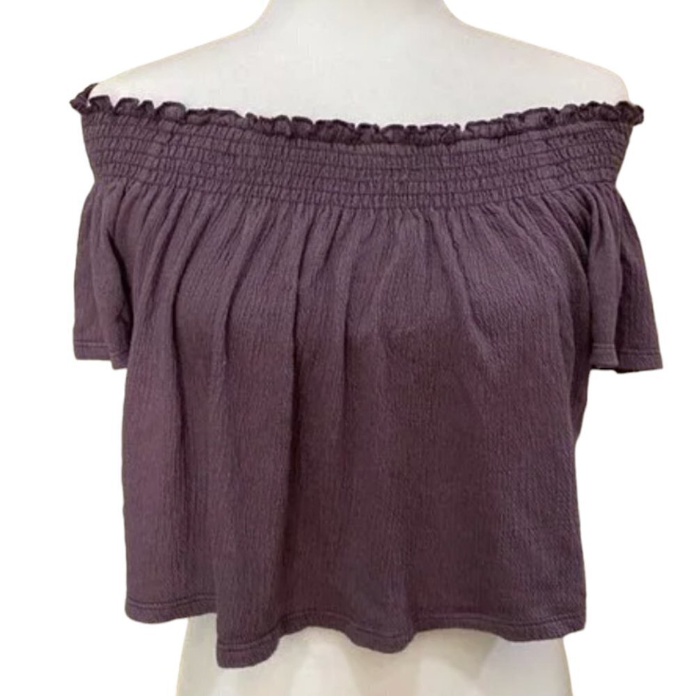 TILLY'S Full Tilt Off Shoulder Heathered Crop Top - XS